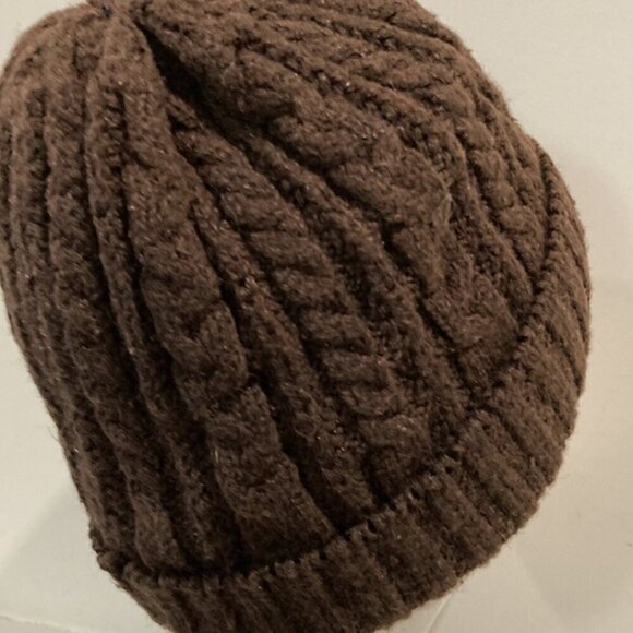 BROWN knit cap hat beanie​​​​ sz - Picture 7 of 9